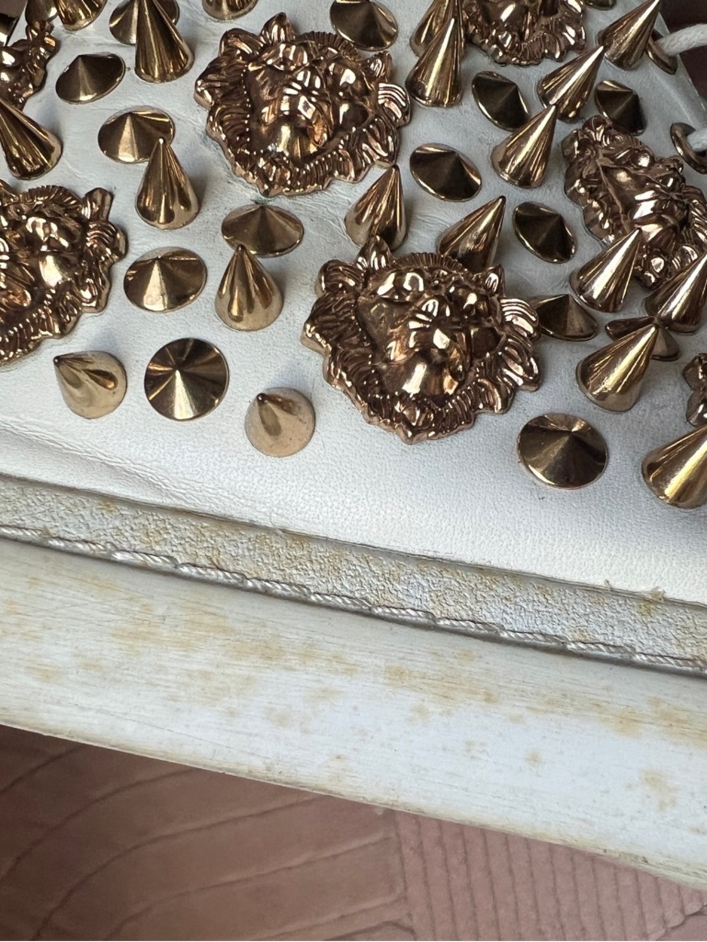 Jeffrey Campbell White High-Top Sneakers with Gold Studs - Picture 11 of 11